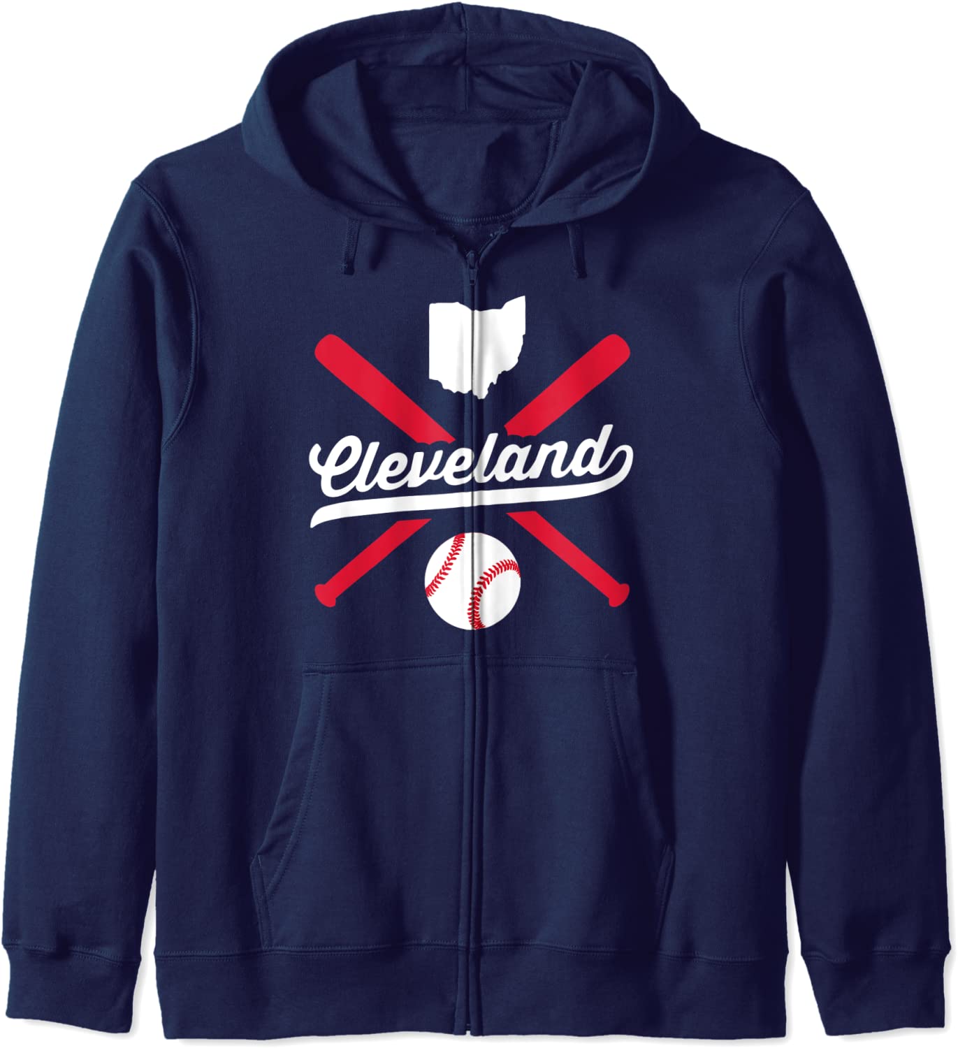 Cleveland Baseball Vintage Ohio Pride Navy Blue Love City Hoodie