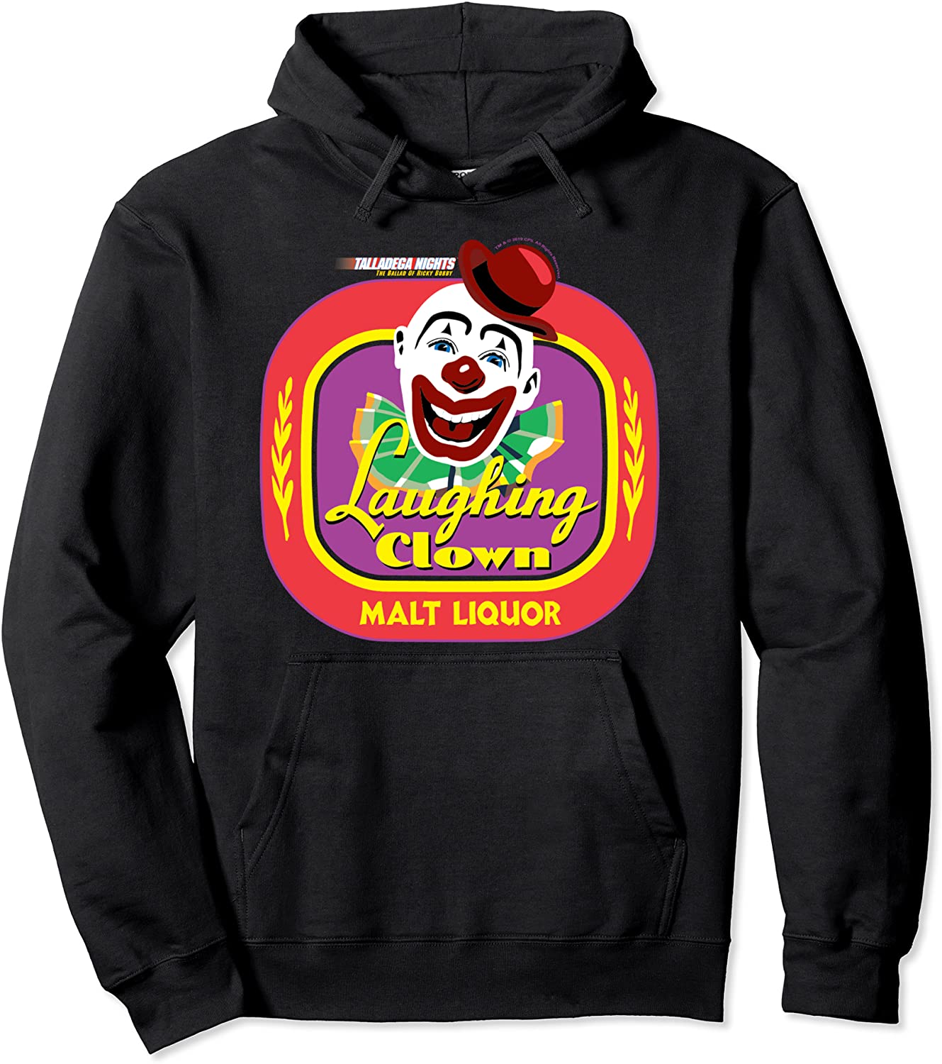 Talladega Nights Laughing CLown Malt Liquor Logo Pullover Hoodie