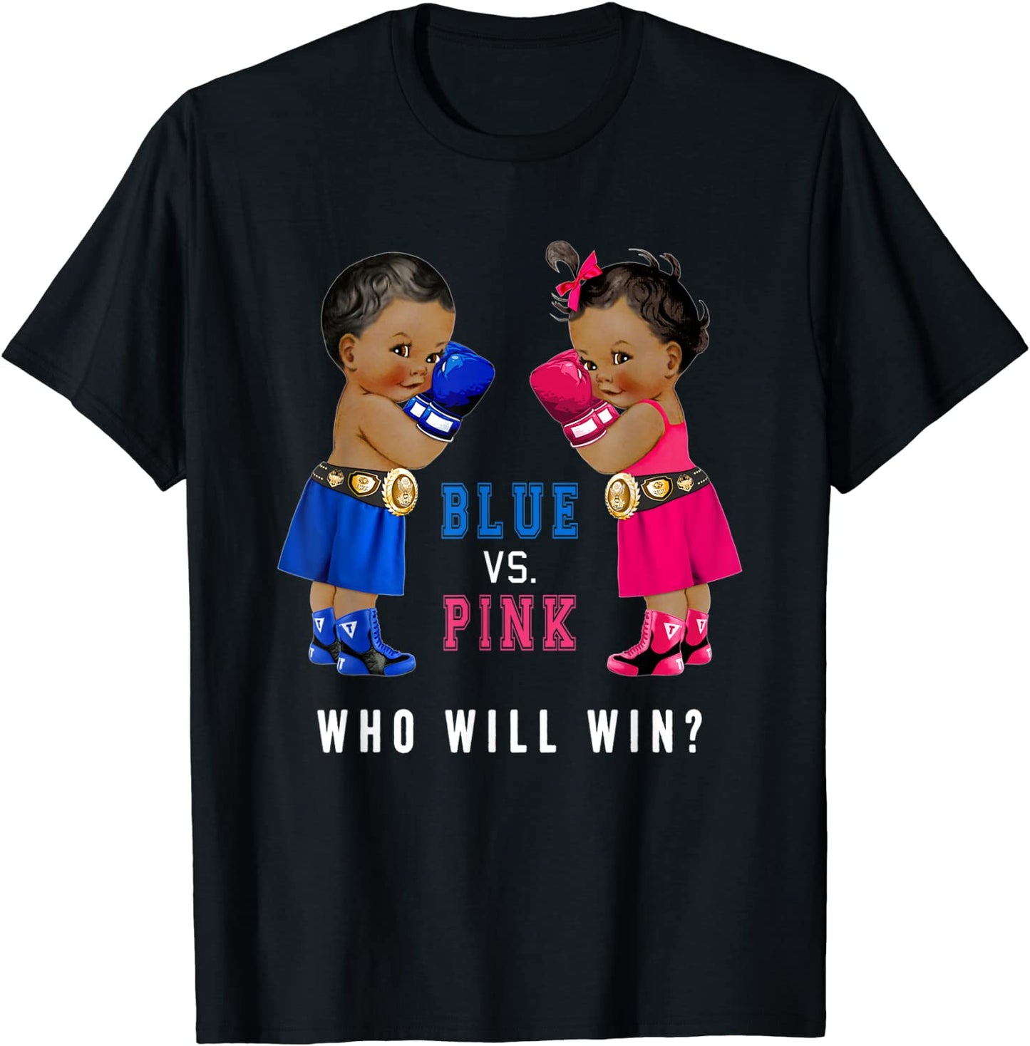 Blue vs Pink Ethnic Boxing Babies Gender Reveal T-Shirts