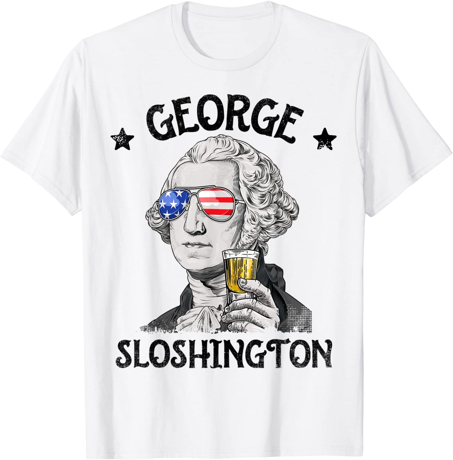 George Sloshington Washington 4th Of July Men Women USA Flag T-Shirt