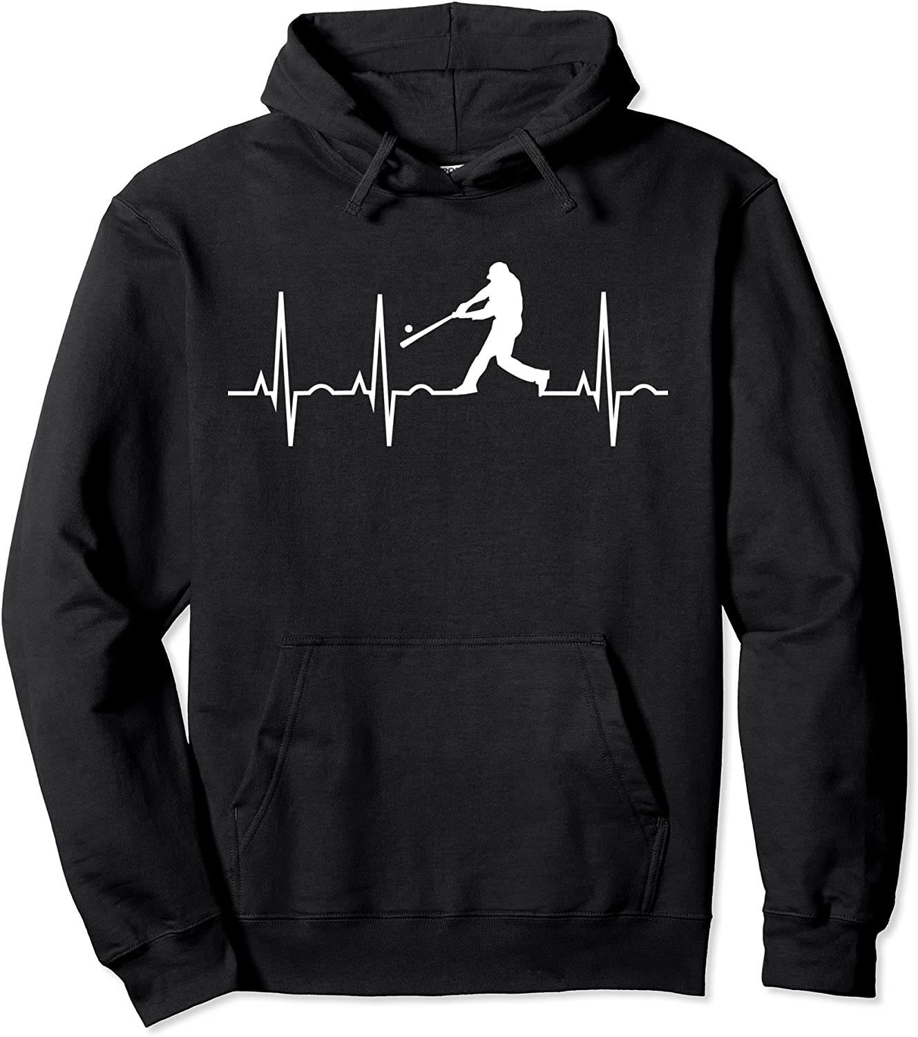 Baseball Sweatshirt Men - Baseball Player Heartbeat Hoodie Pullover Hoodie