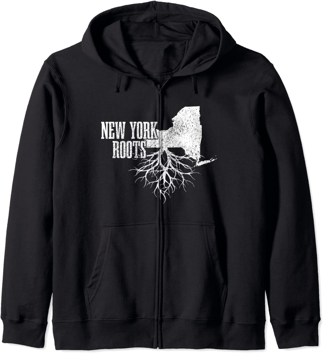 New York Roots NY NYC Vintage USA Patriotic Pride State Map Hoodie