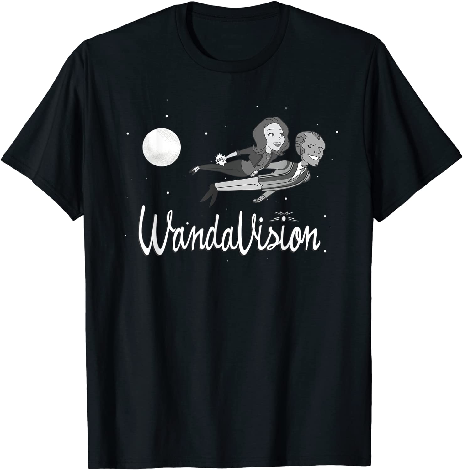 Marvel WandaVision Wanda and Vision 60s Moonlight Flight T-Shirt