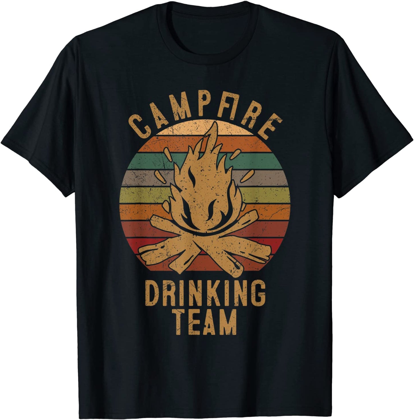 Campfire Drinking Team Camping Lovers Gifts Camper T-Shirt