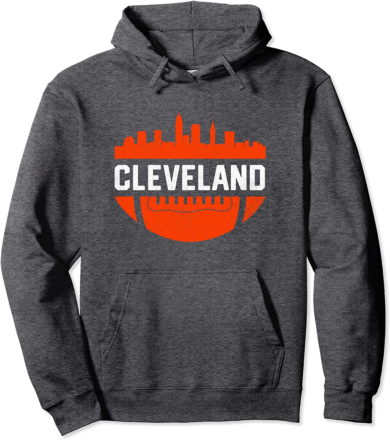 Vintage Downtown Cleveland Ohio Skyline Football Hoodie