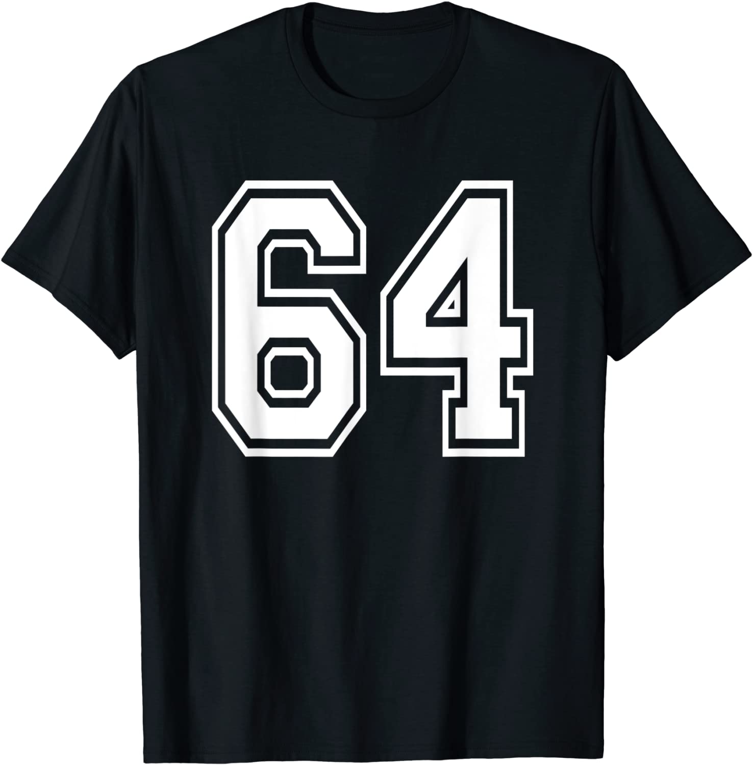 Number 64 Birthday 60th Sports Player Team Numbered Jersey T-Shirt