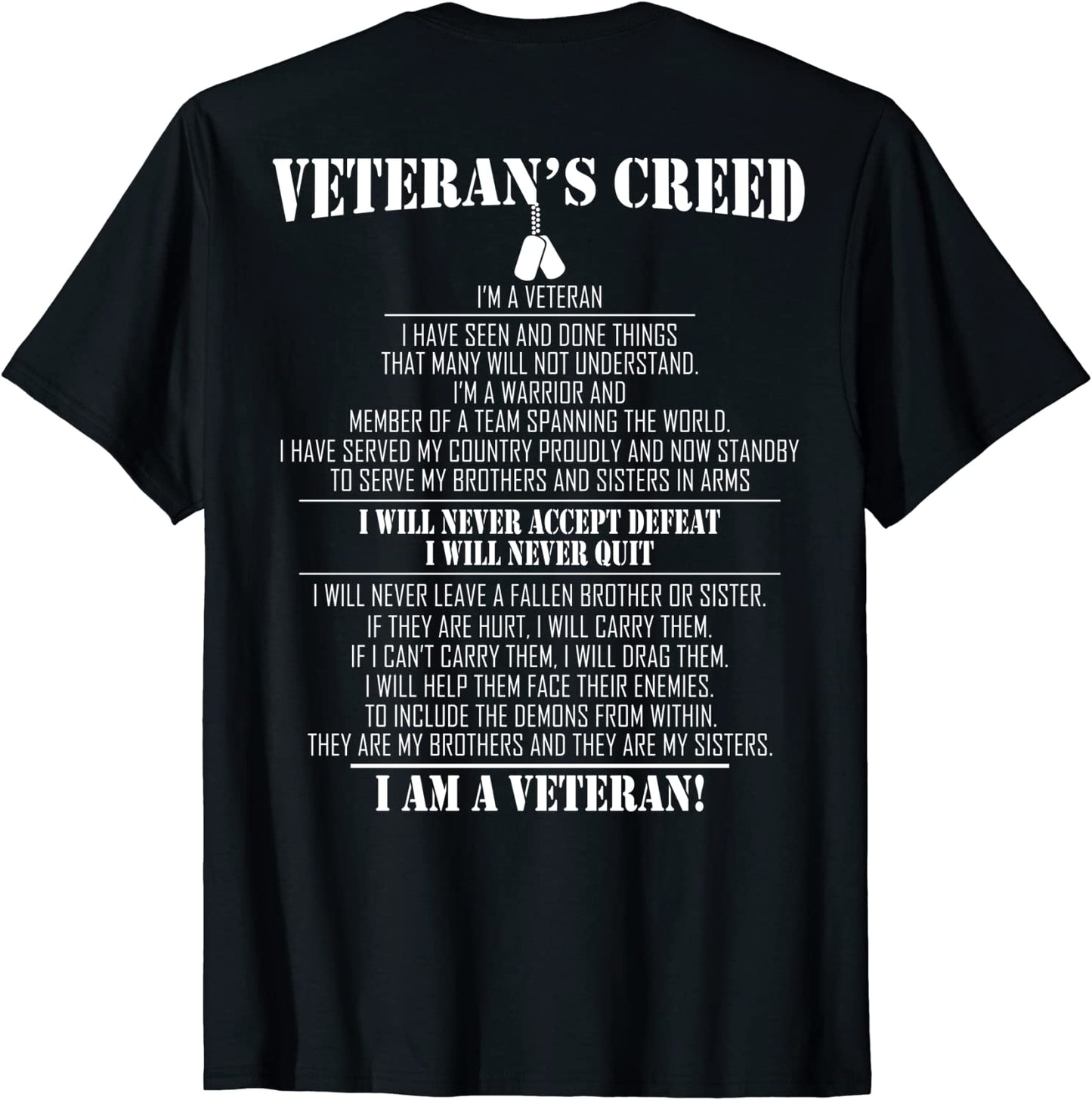 Veterans creed Im a veteran T-Shirt