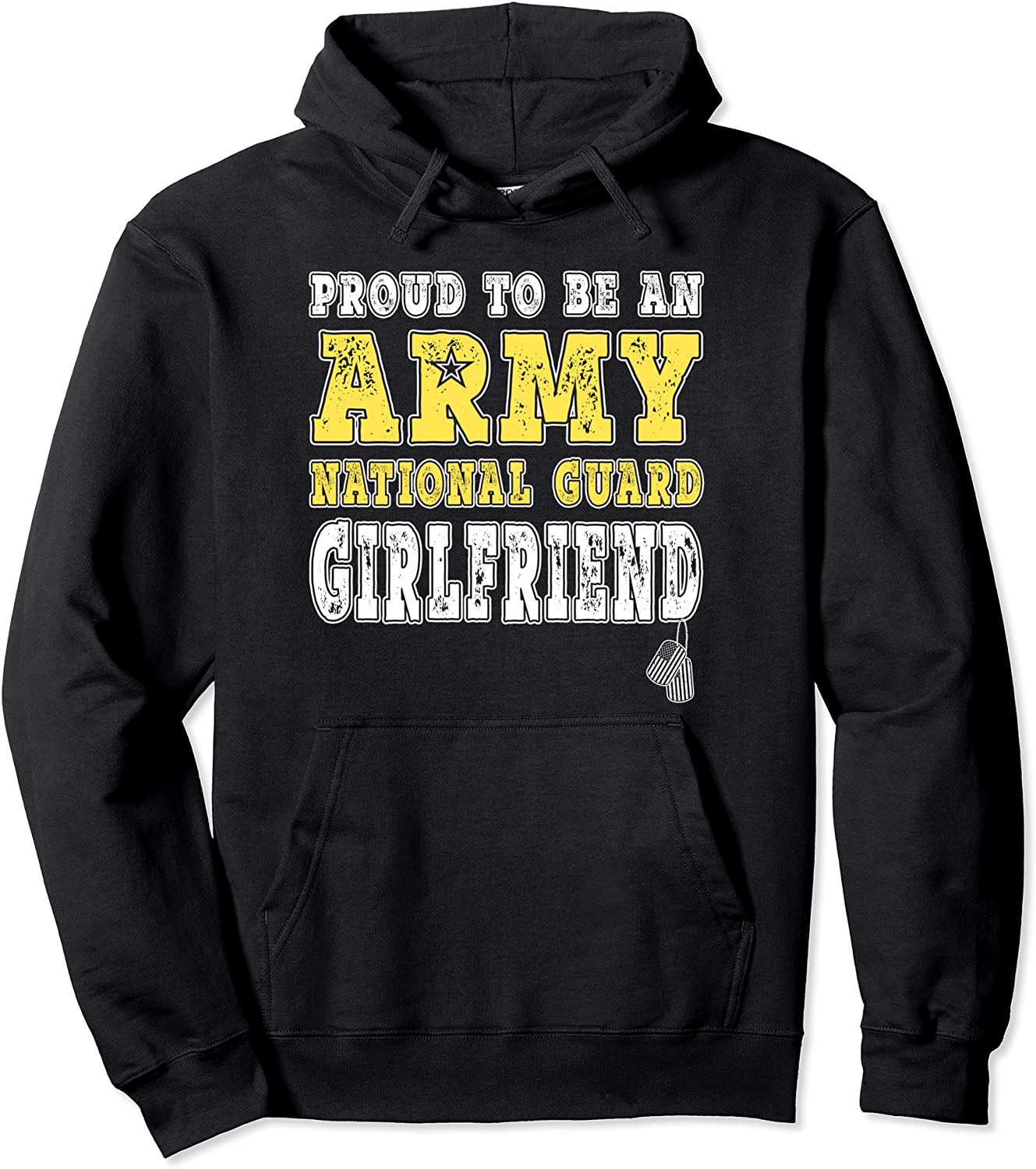 Proud Army National Guard Girlfriend US Flag Military Couple Pullover Hoodie