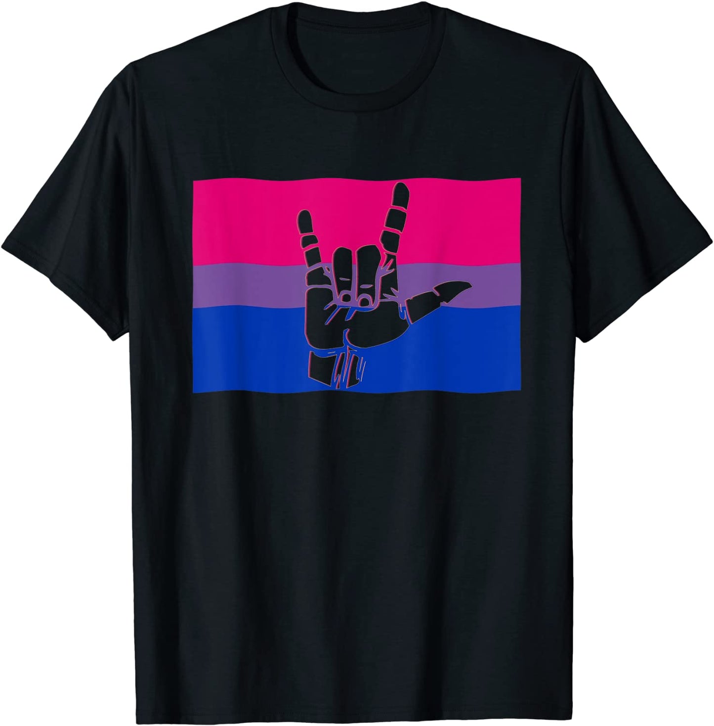 Bisexual Pride Flag and Love Sign LGBT Gift T-Shirt