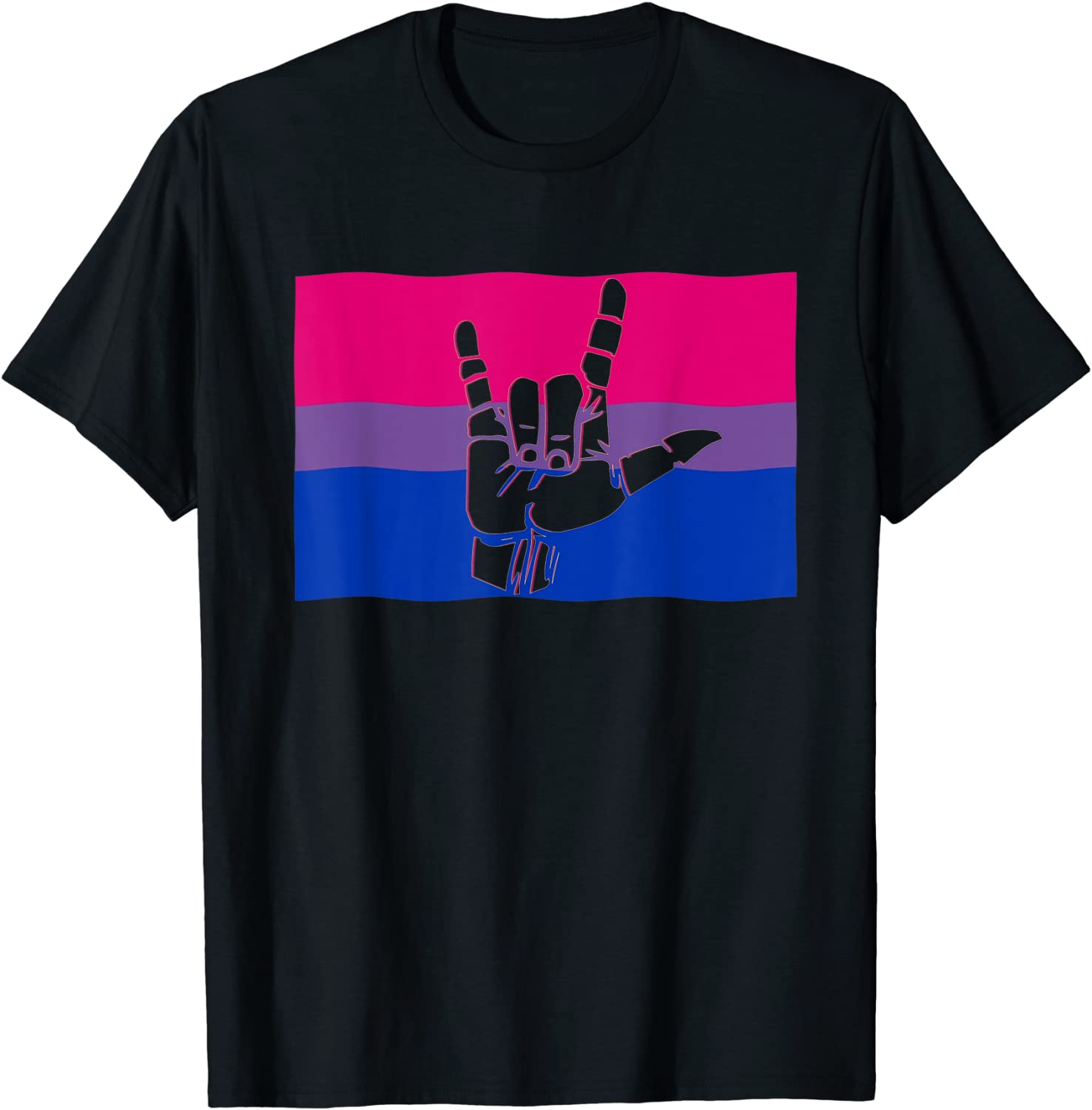 Bisexual Pride Flag and Love Sign LGBT Gift T-Shirt