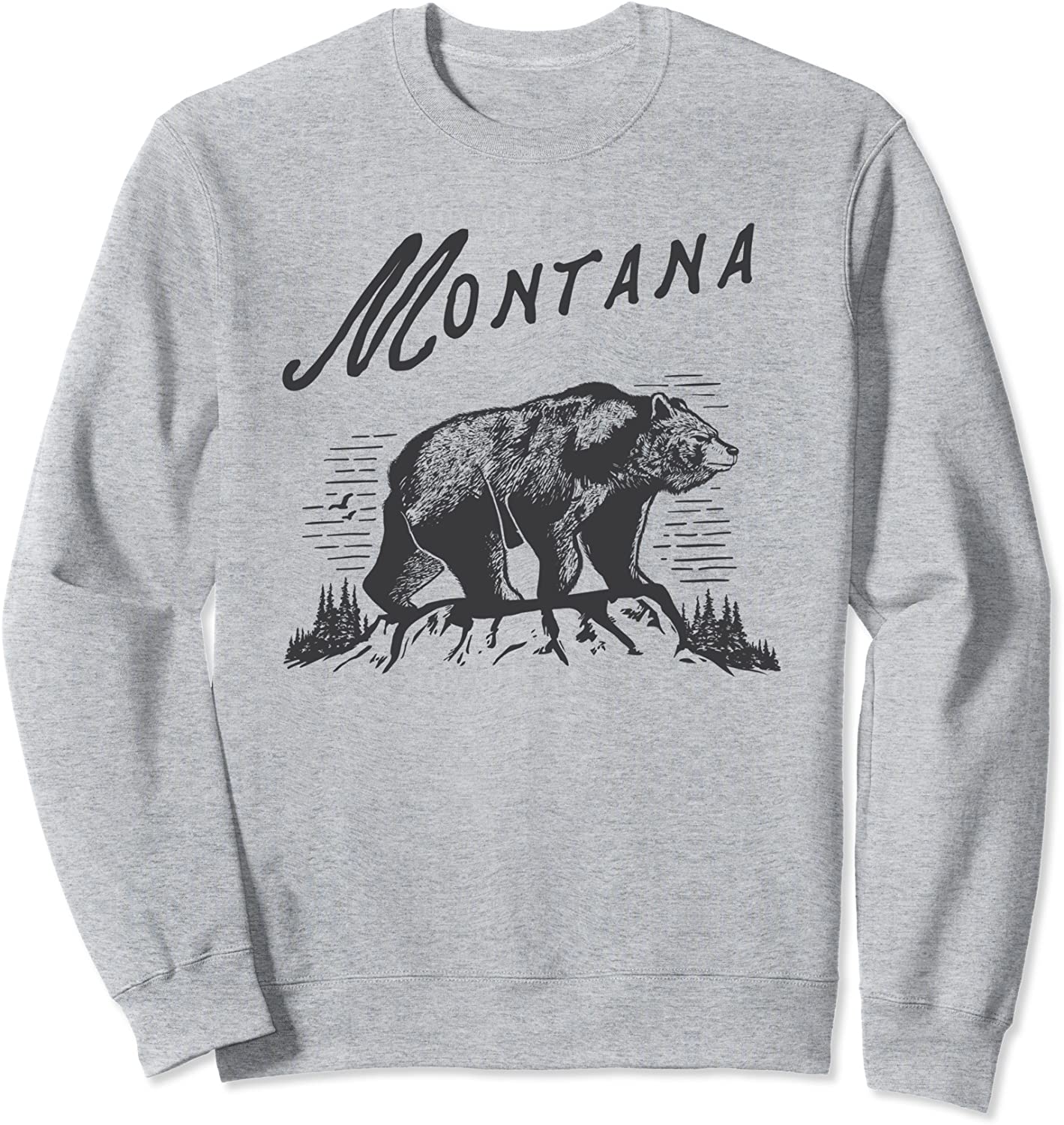 Vintage Montana State Grizzly Bear Retro Montana Black Bear Sweatshirt