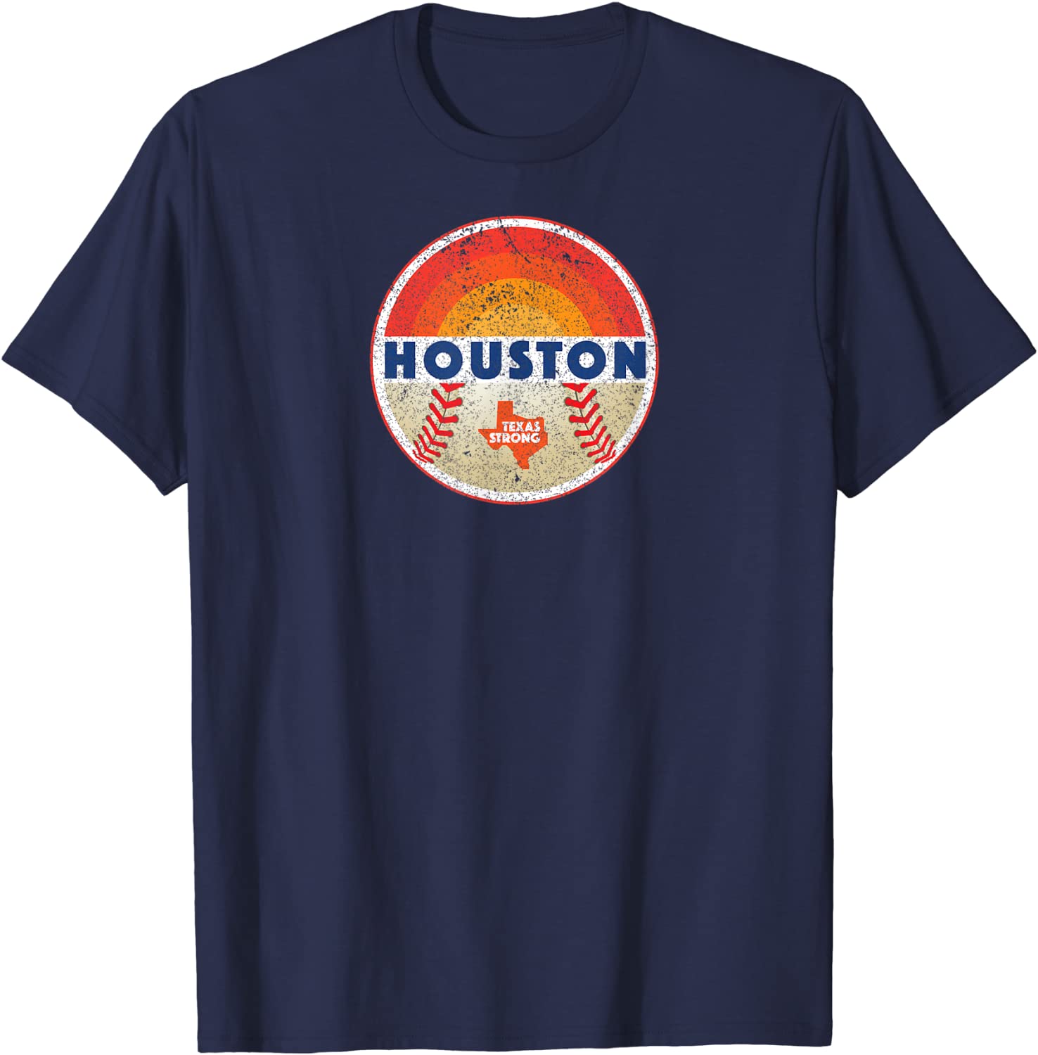Retro Vintage Houston Texas Strong Baseball Graphic T-Shirt