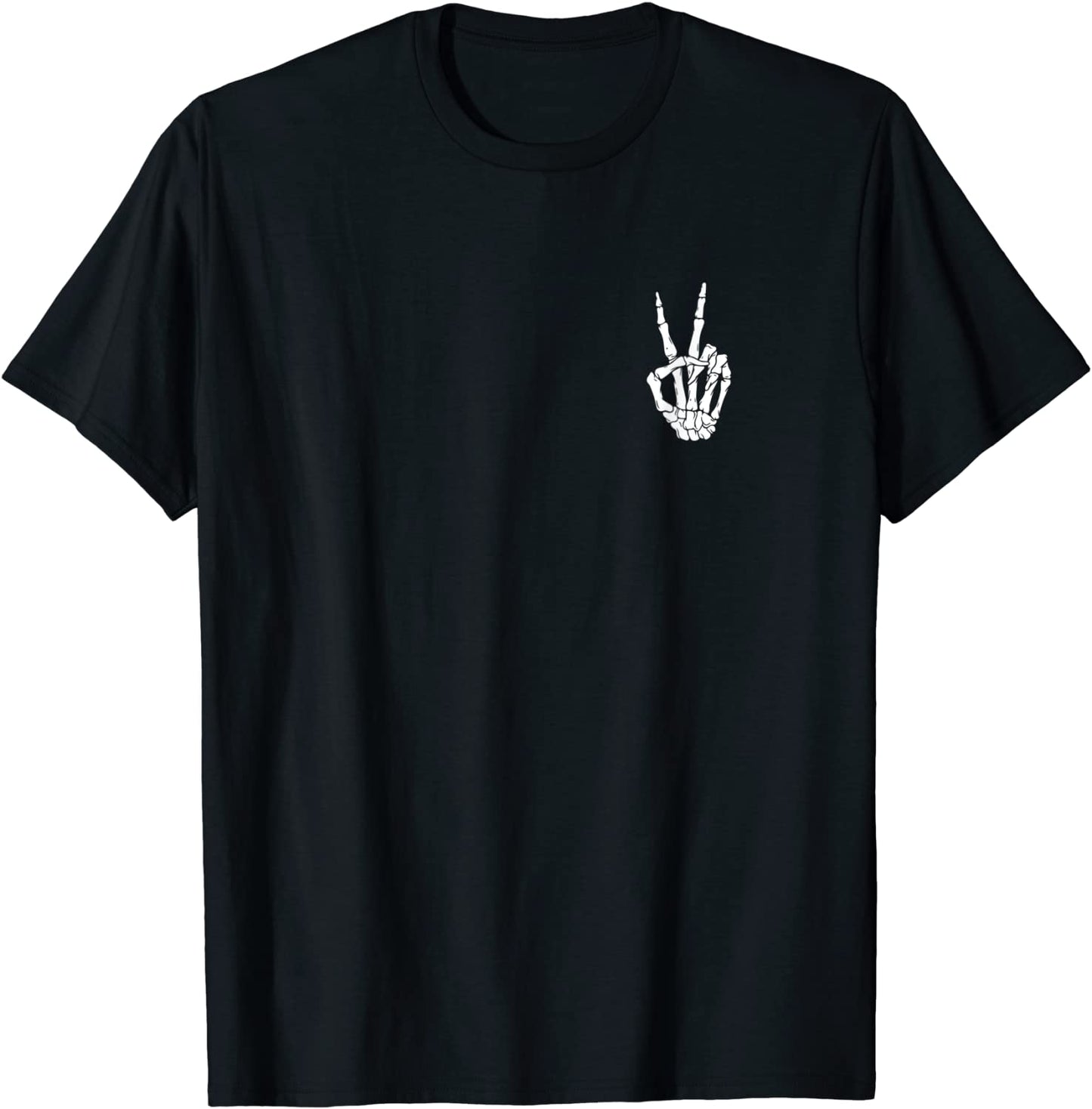 Peace Sign Skeleton Hand Funny Bones T-Shirt