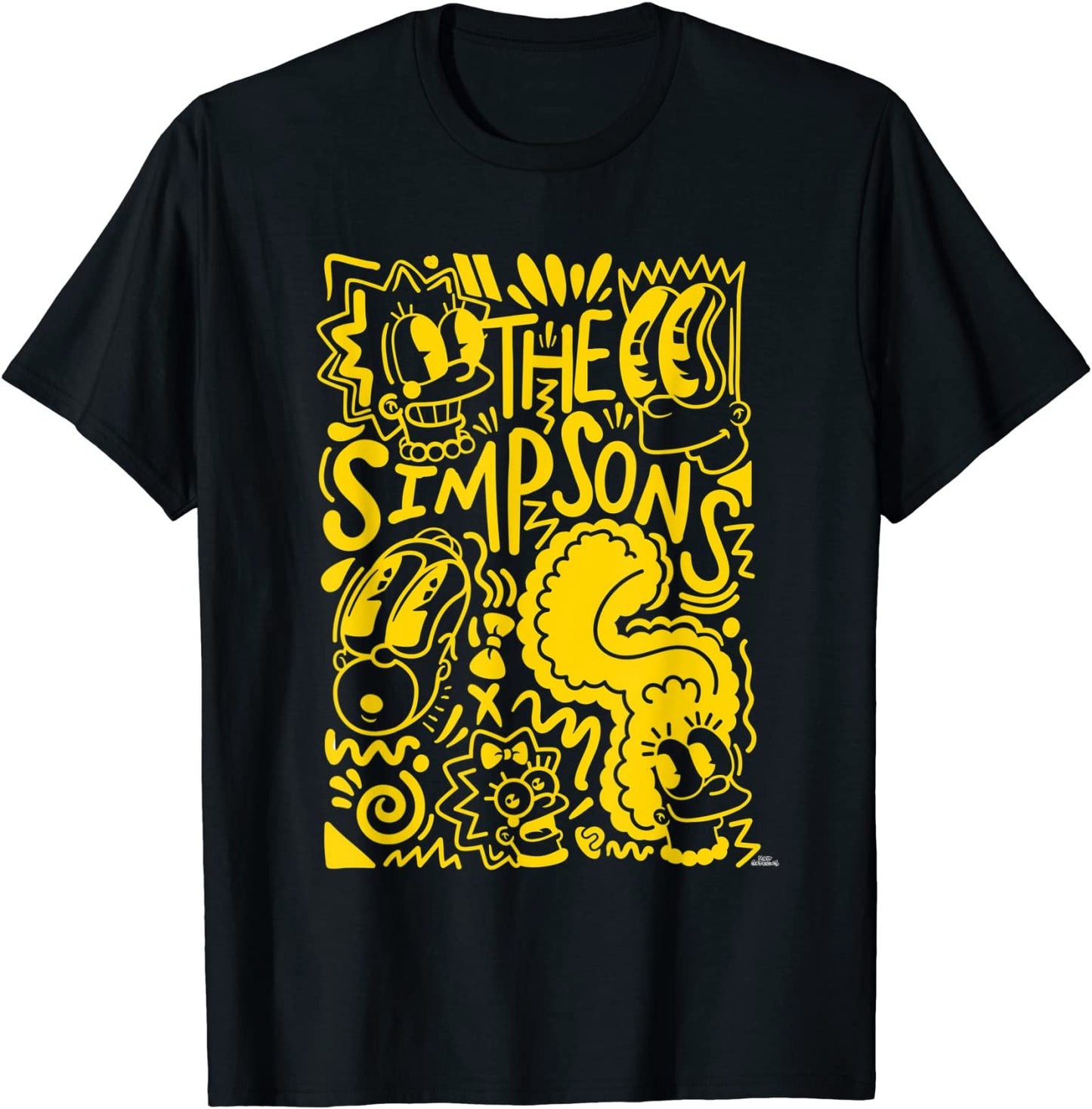 The Simpsons Homer Marge Lisa Bart Maggie Doodle T-Shirt
