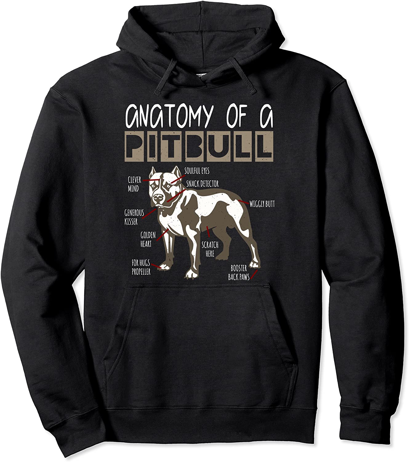 Anatomy Of A Pitbull Dog Owners Gift For Him And Her Pullover Hoodie