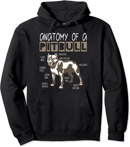 Anatomy Of A Pitbull Dog Owners Gift For Him And Her Pullover Hoodie