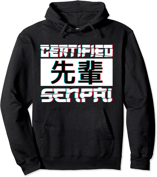 Aesthetic Certified Senpai Anime Otaku Manga Japanese Pullover Hoodie