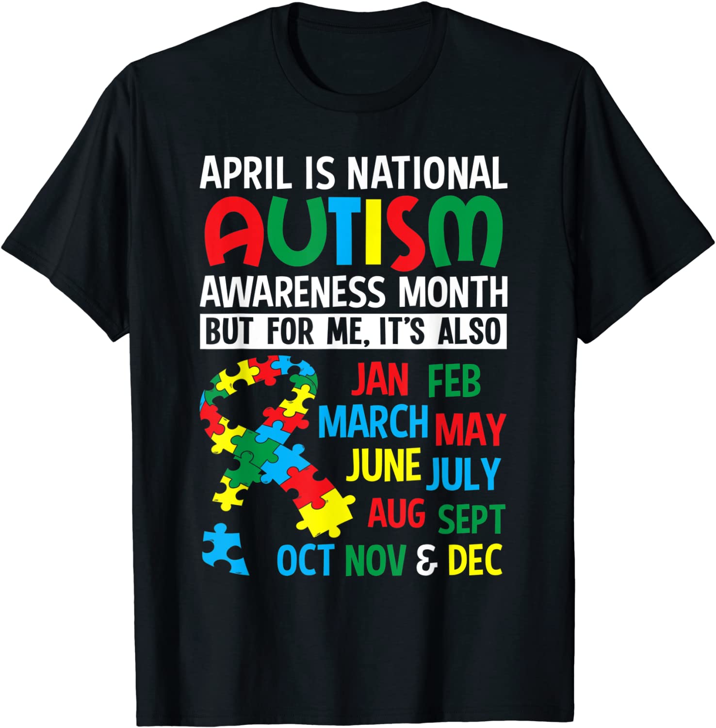 April is National Autism Awareness Month T Shirt Gift