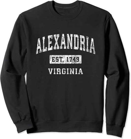 Alexandria Virginia VA Vintage Established Classic Design Sweatshirt