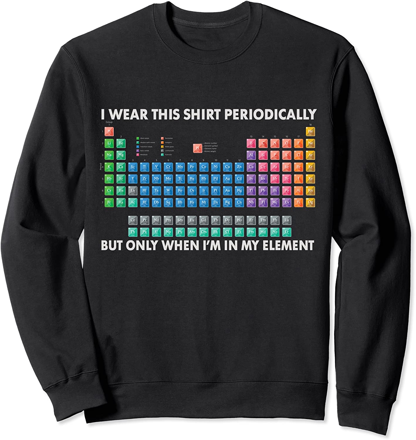 I Wear This Shirt Periodically Chemistry Periodic Table gift Sweatshirt