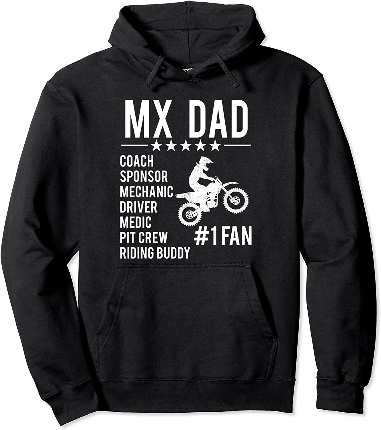Funny Motocross MX Dad 1 Fan Dirt Bike Coach Sponsor Braaap Pullover Hoodie
