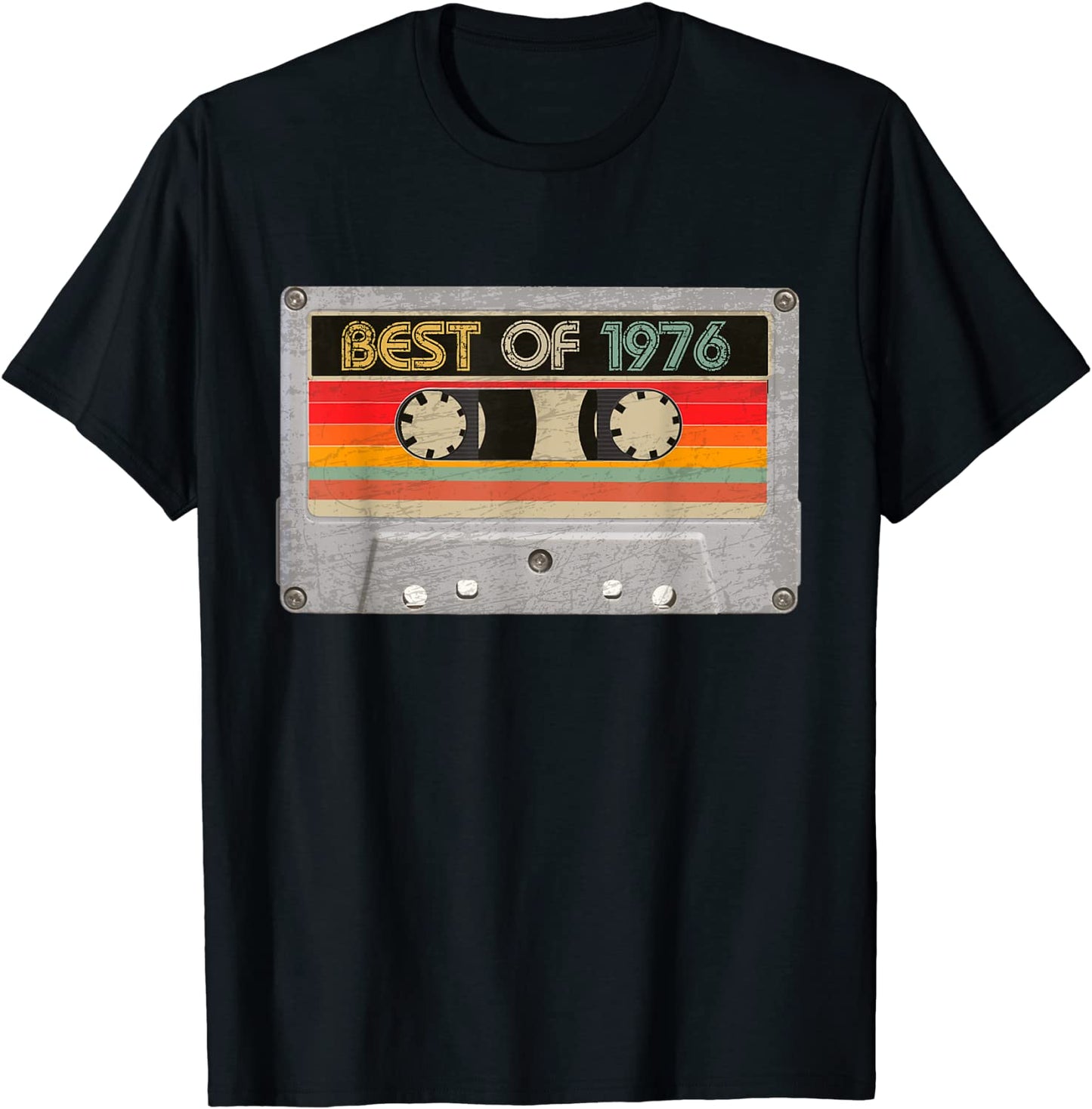 Best Of 1976 45th Birthday Gifts Cassette Tape Vintage T-Shirt