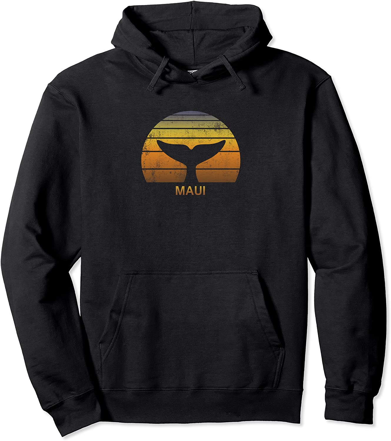 Maui Hawaii Vacation Souvenir Whale Tail Graphic Print Gift Pullover Hoodie