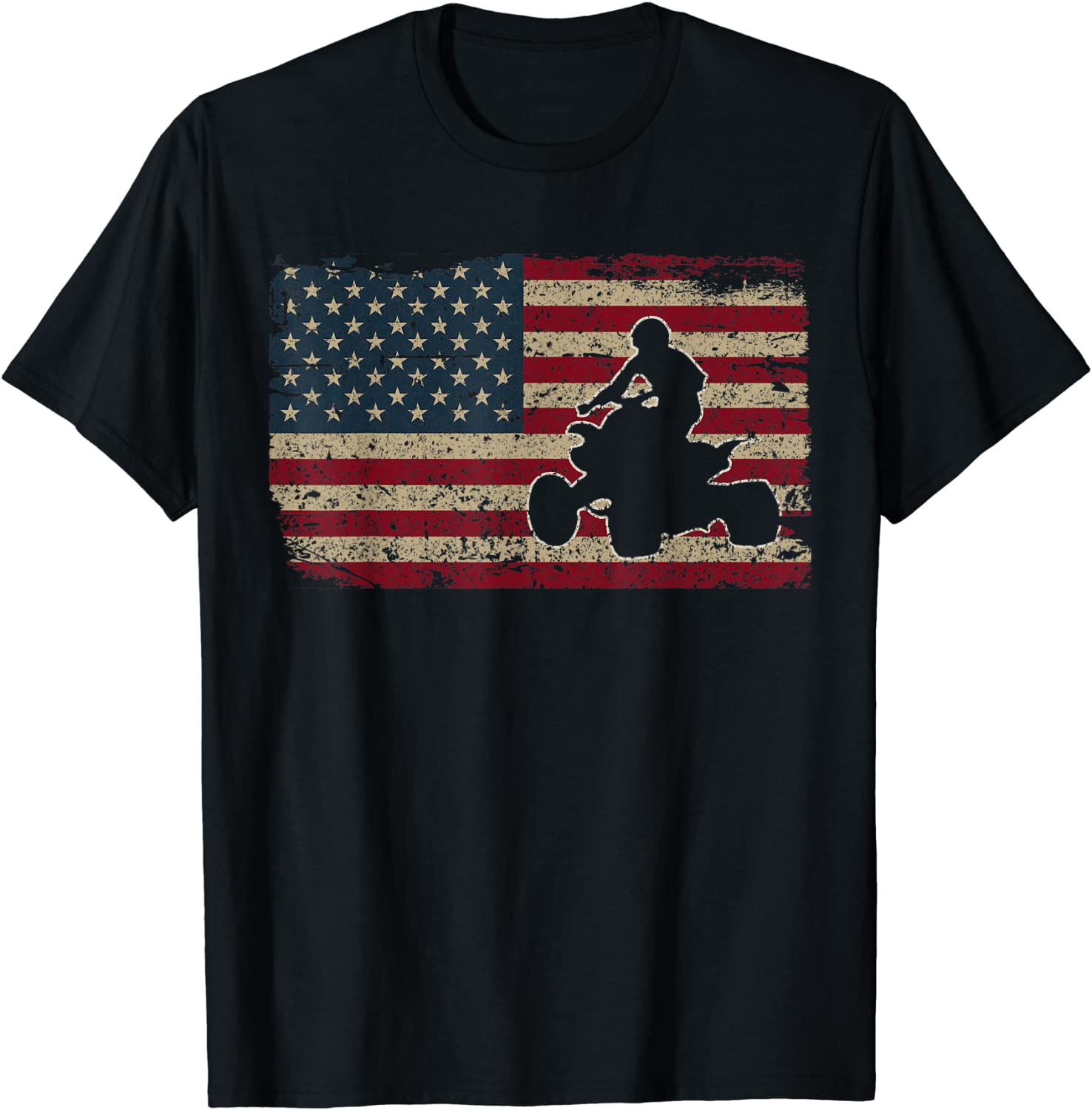 Quad Biker America Flag Gift I ATV Four Wheeler Quad Bike T-Shirt