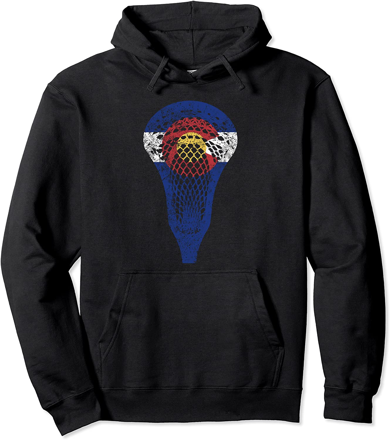 Colorado Lacrosse Hoodie State Flag Lax Stick design