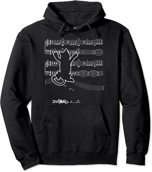Cat Hoodie Music Hoodie Funny Graphic Hoodie Pullover Hoodie