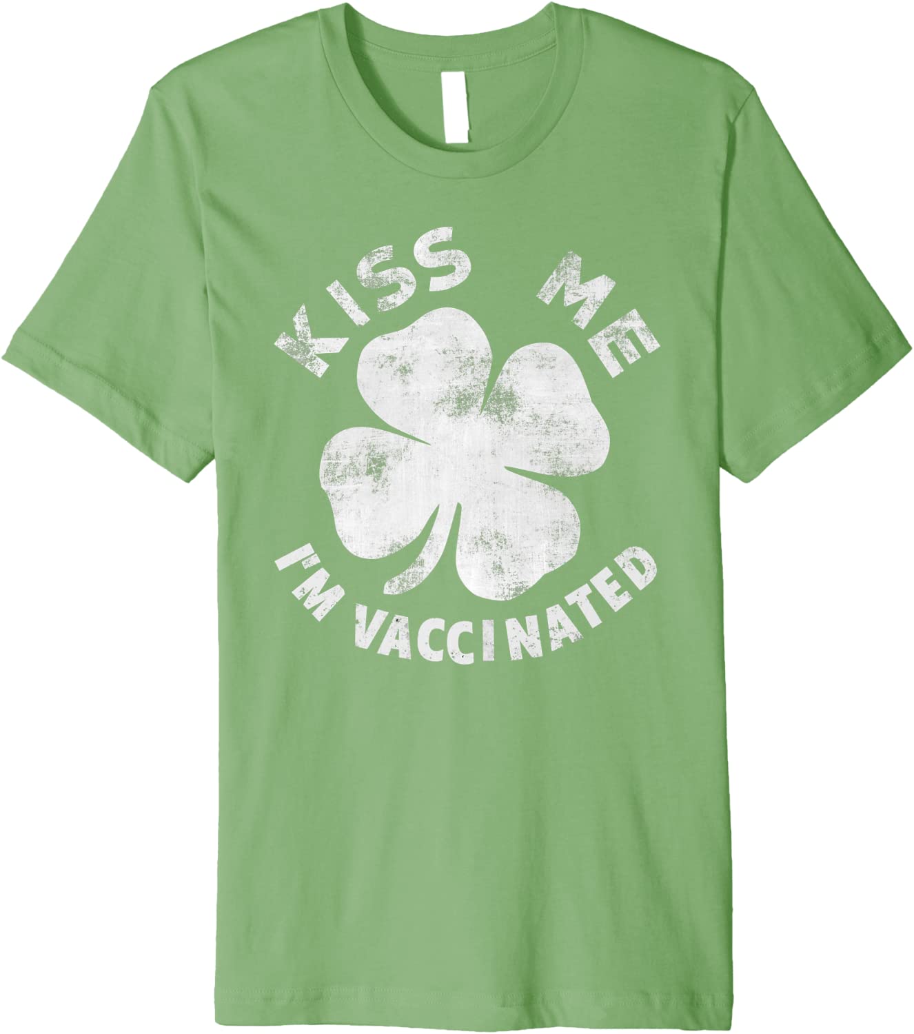 Kiss Me Im Irish Vaccinated St Patricks Day Funny Premium T-Shirt