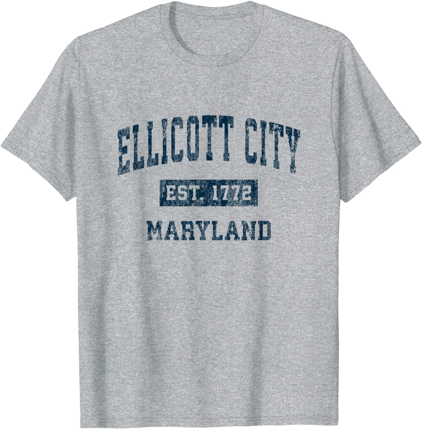 Ellicott City Maryland MD Vintage Sports Design Navy Print T-Shirt