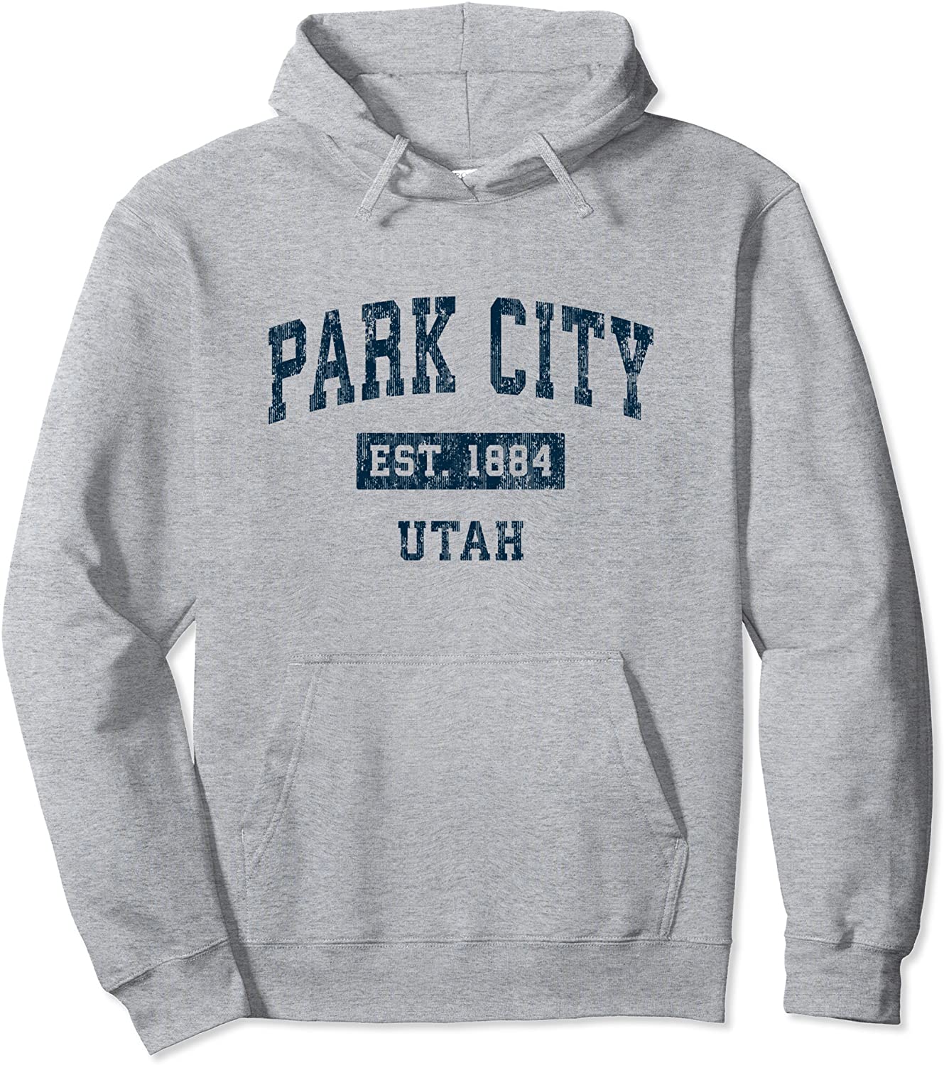 Park City Utah UT Vintage Sports Design Navy Print Pullover Hoodie