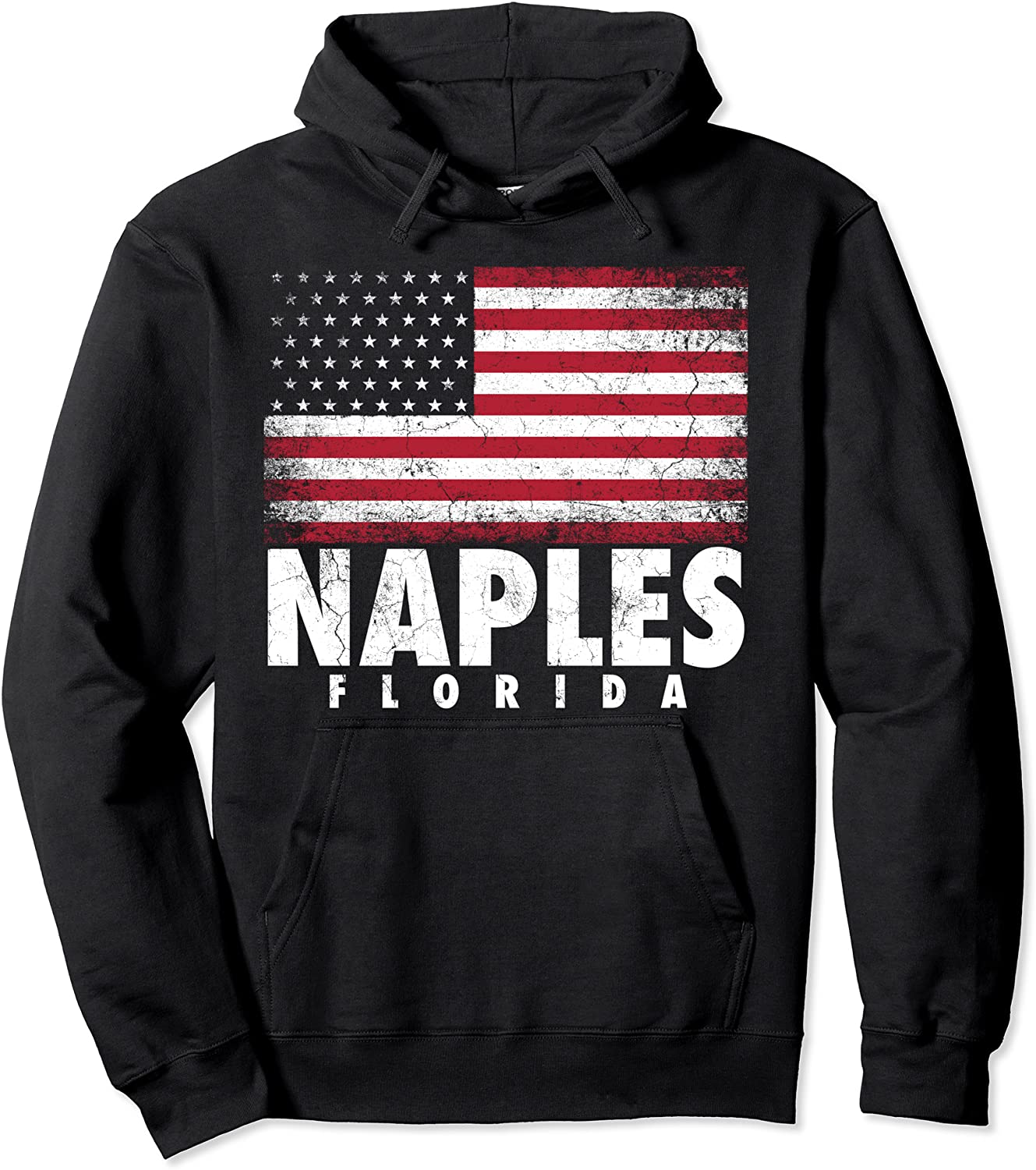 4th of July Men Women Naples Florida American Flag Pullover Hoodie