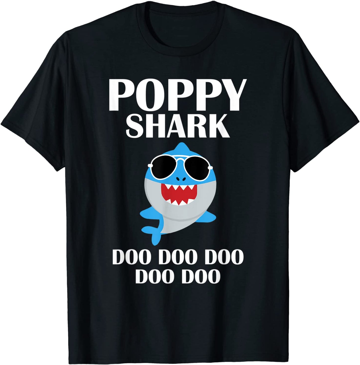 Poppy Shark Shirt Doo Doo Doo Fathers Day Poppy Christmas T-Shirt