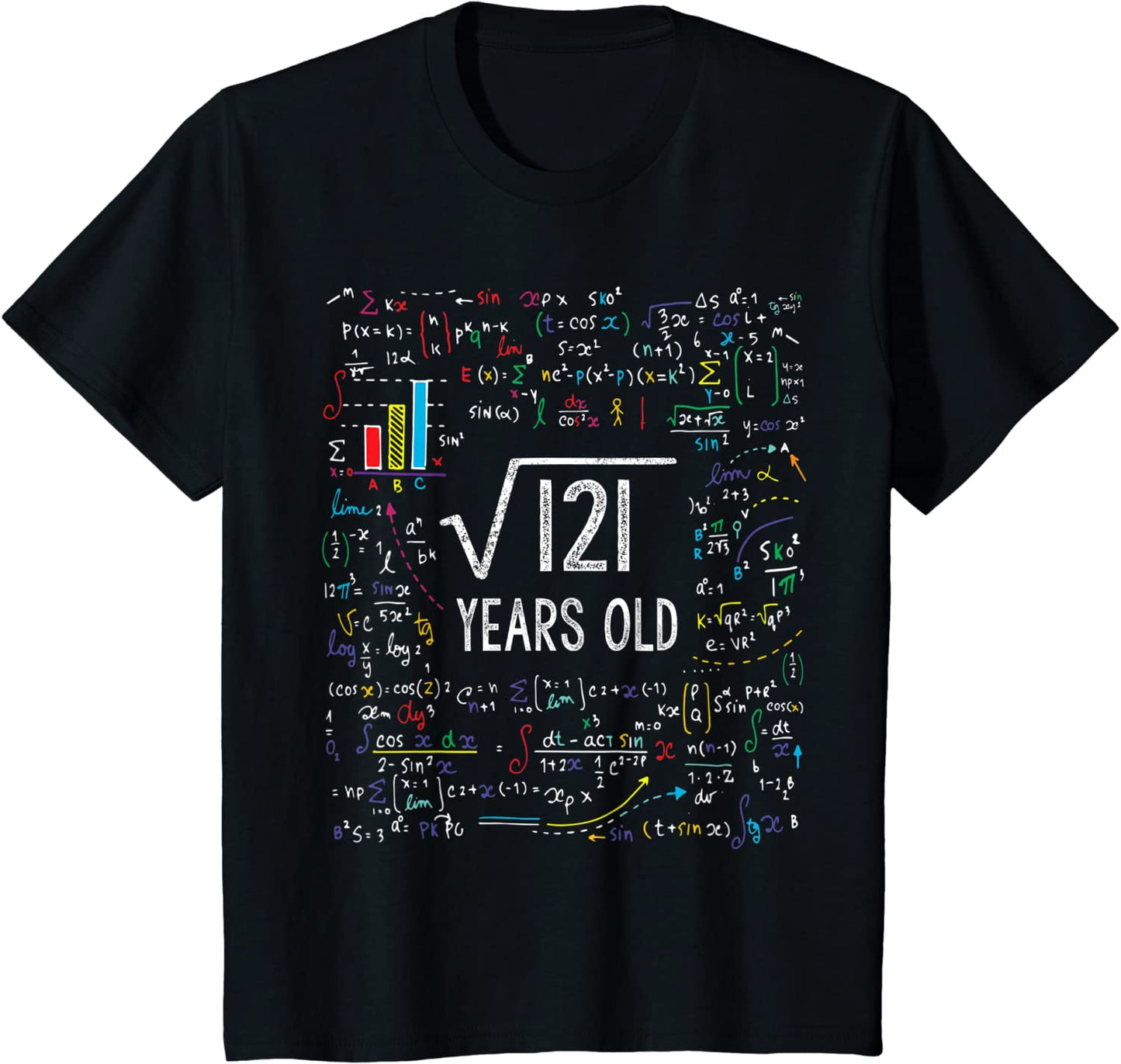 Kids Square Root Of 121 11th Birthday 11 Year Old Gifts Math Bday T-Shirt