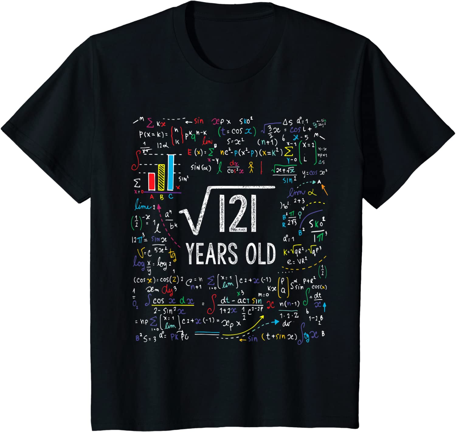 Kids Square Root Of 121 11th Birthday 11 Year Old Gifts Math Bday T-Shirt