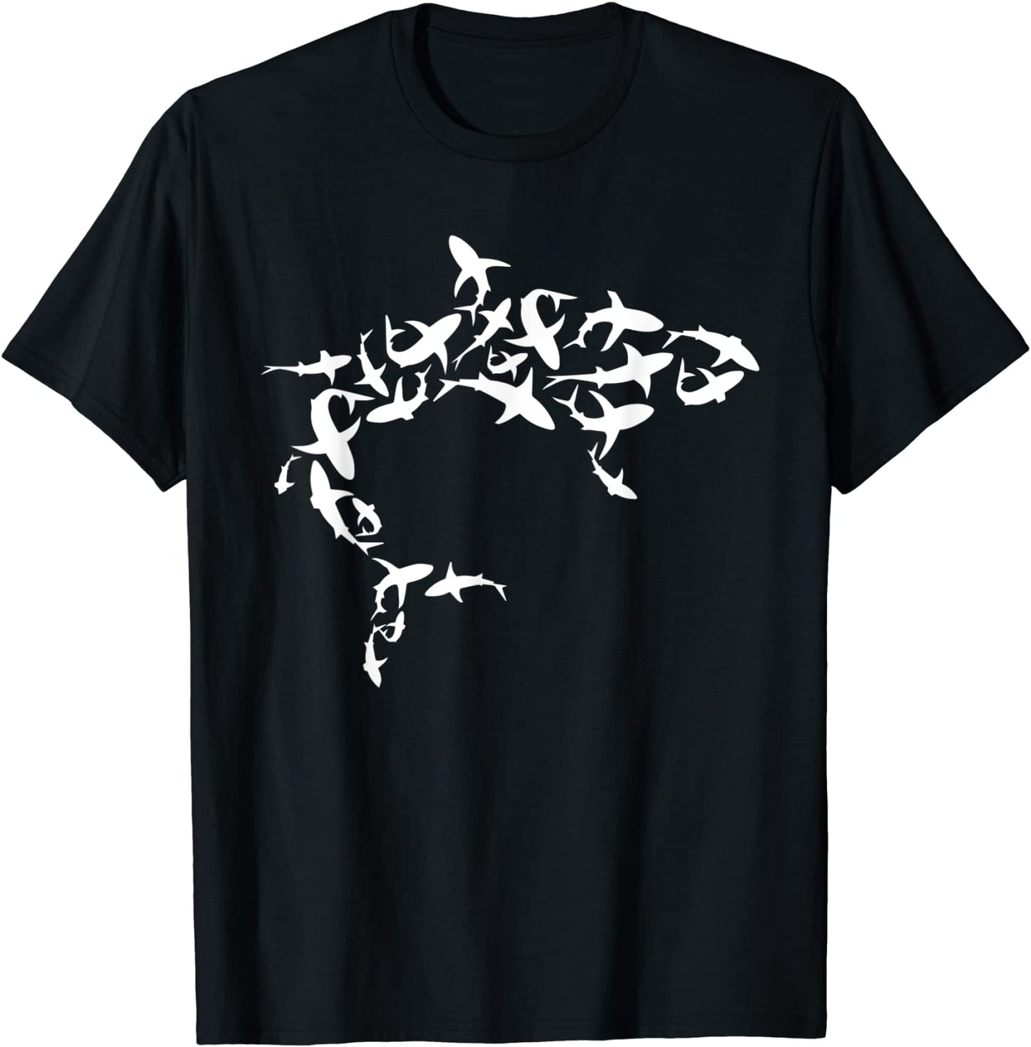 Great White Shark Lover Graphic Silhouette T-Shirt