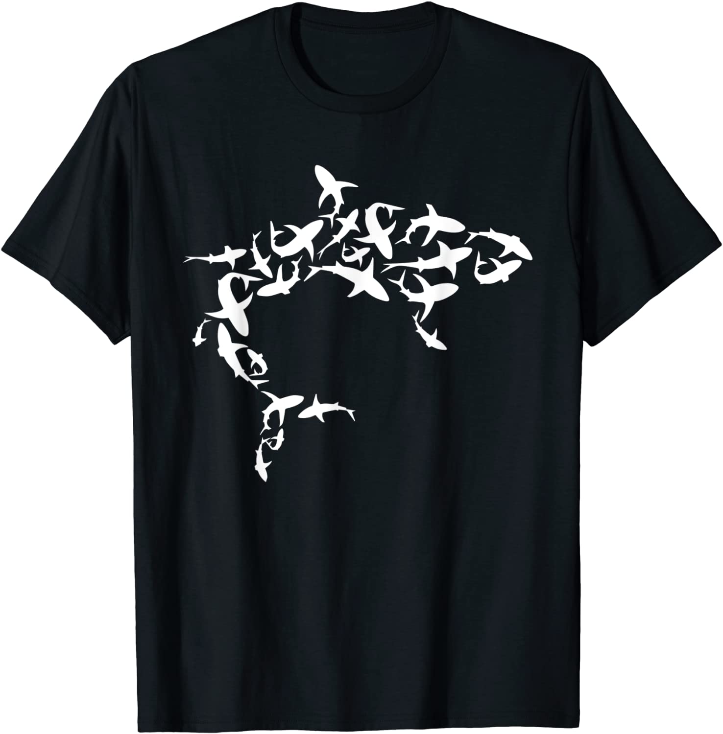 Great White Shark Lover Graphic Silhouette T-Shirt