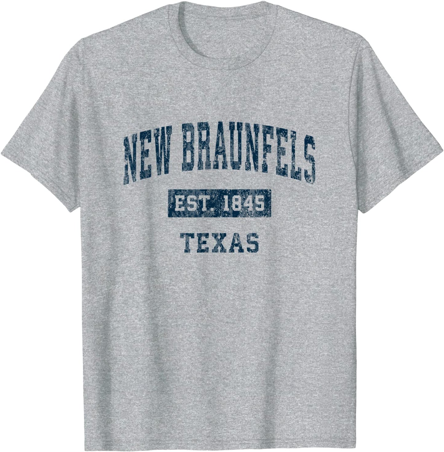 New Braunfels Texas TX Vintage Sports Design Navy Print T-Shirt