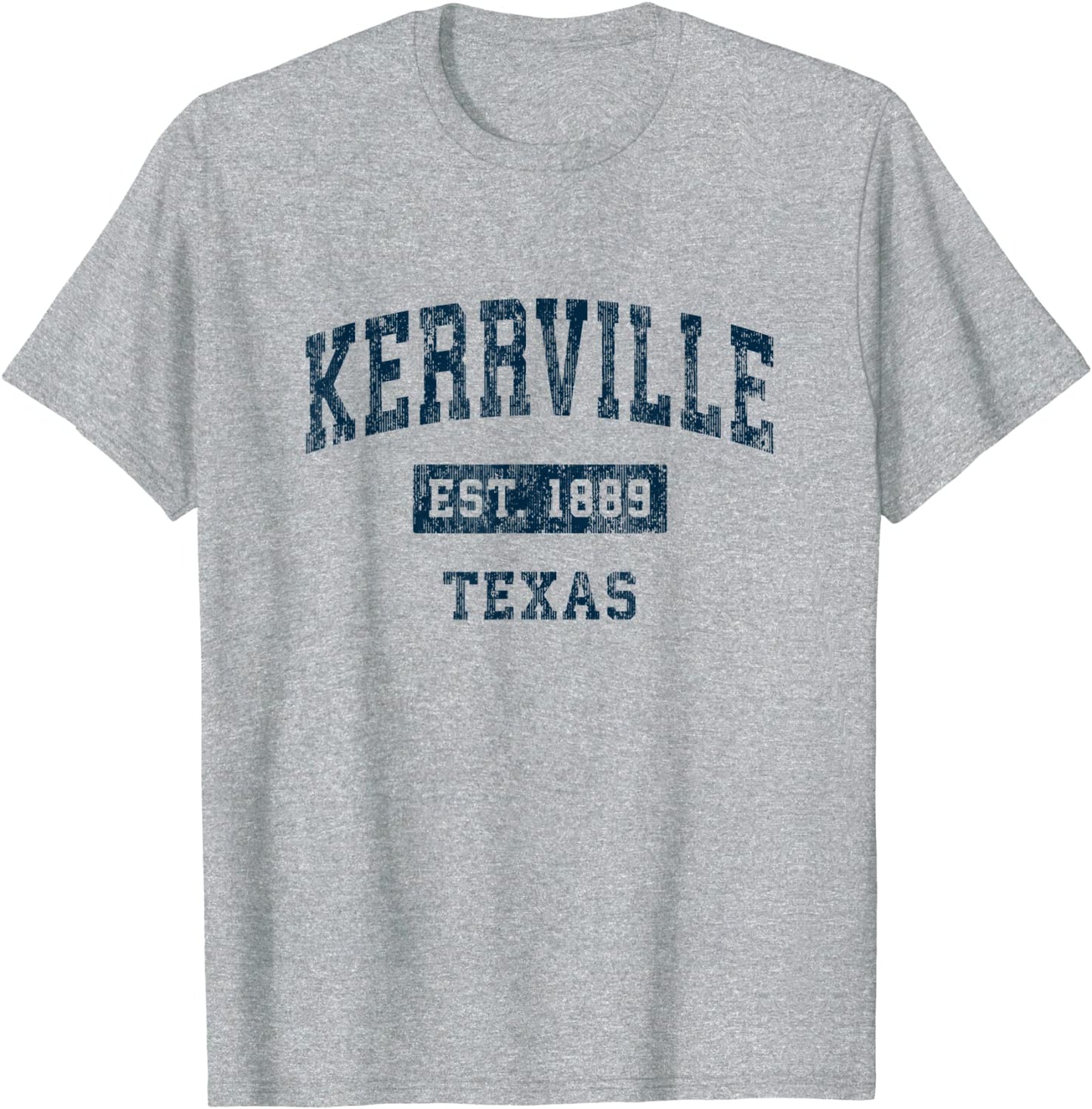Kerrville Texas TX Vintage Sports Design Navy Print T-Shirt