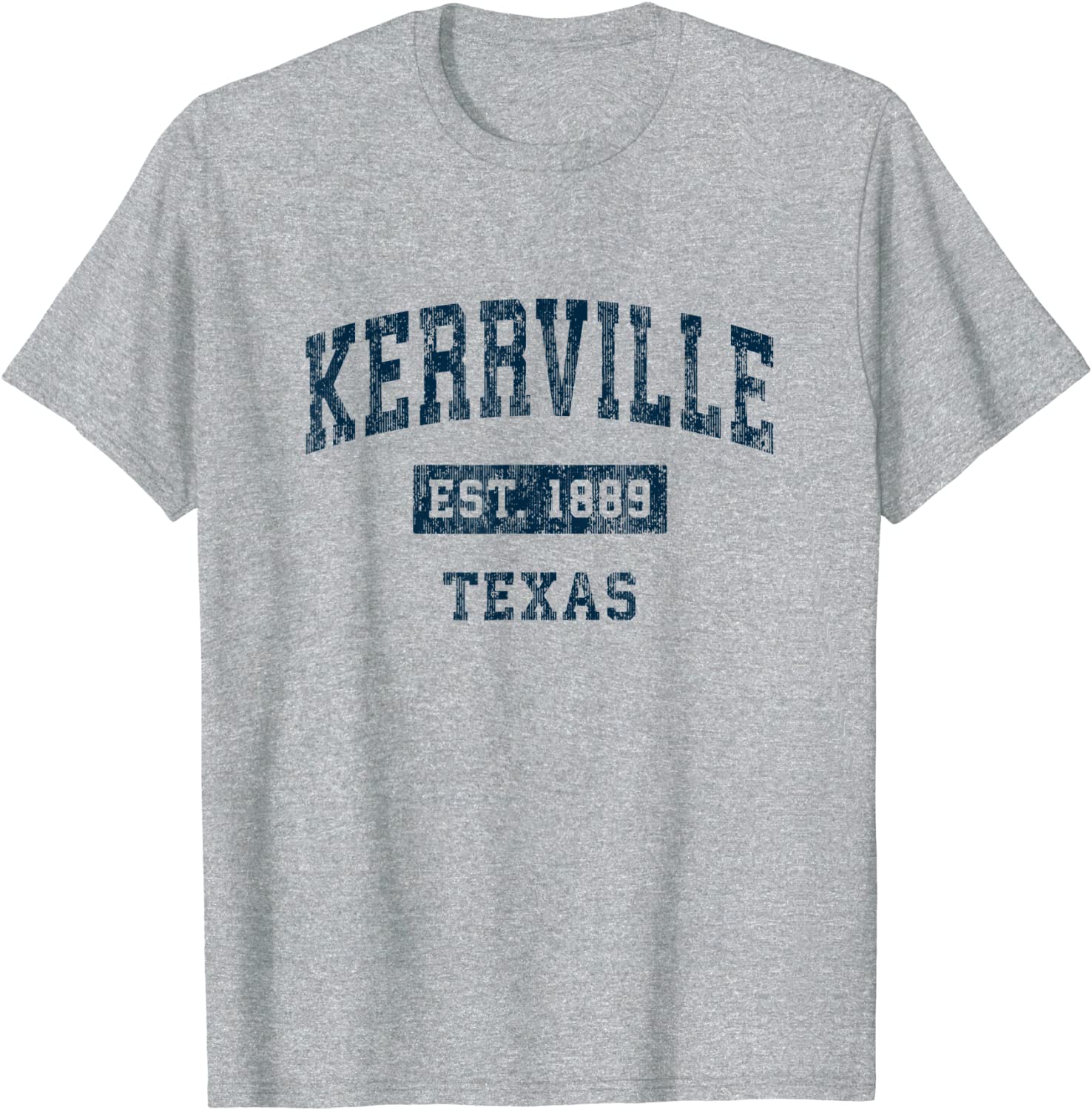 Kerrville Texas TX Vintage Sports Design Navy Print T-Shirt