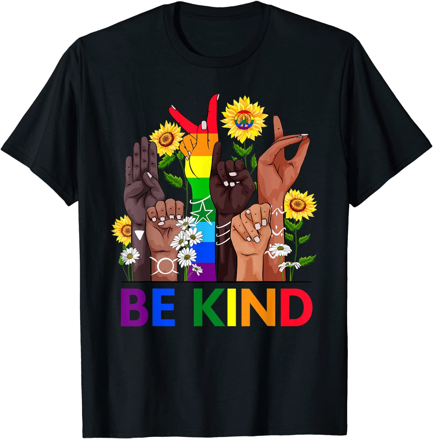 Be Kind Sign Language Hand Talking LGBTQ Gay Les Pride ASL T-Shirt