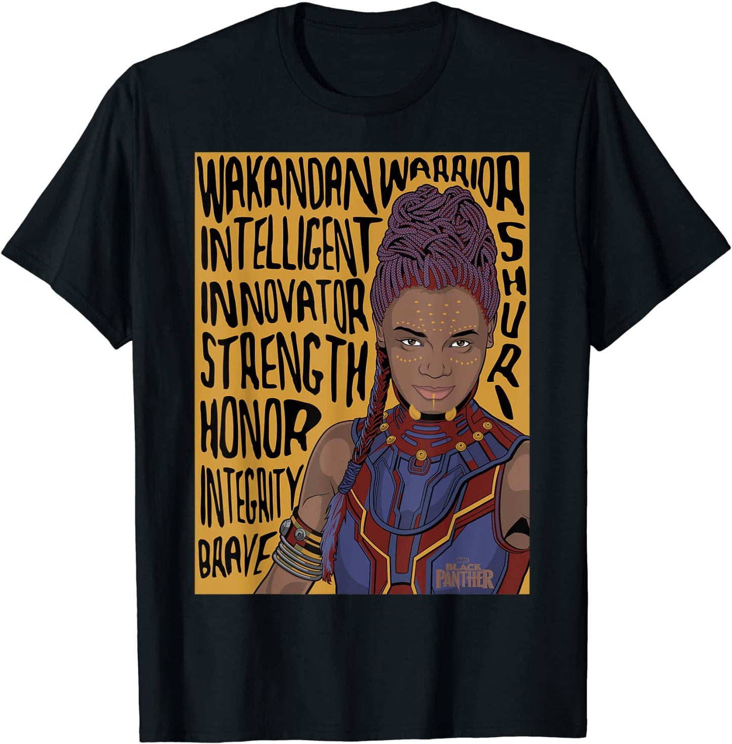 Marvel Black Panther Movie Shuri Word Art Graphic T-Shirt T-Shirt