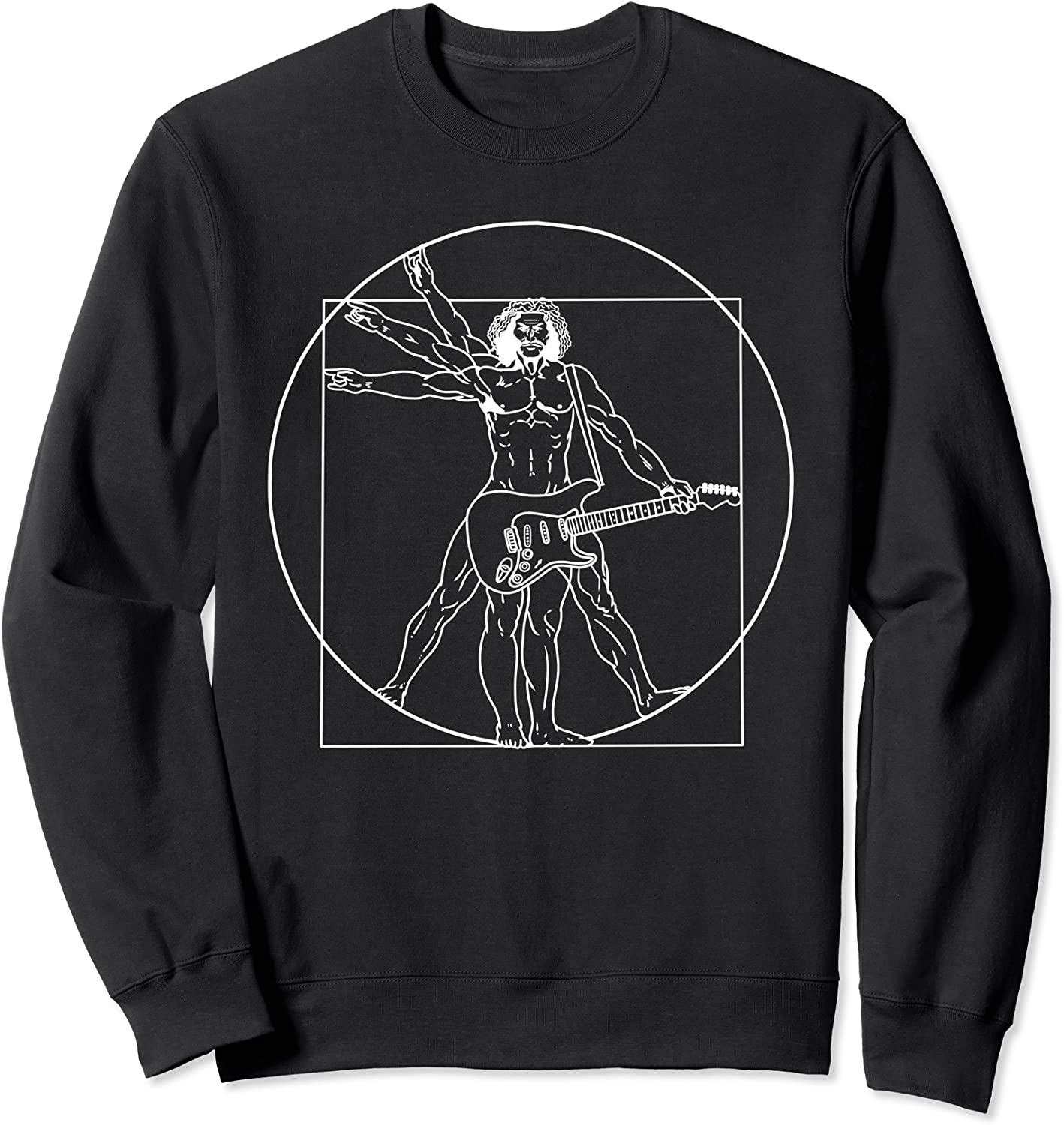 Vitruvian Man Guitar Music Player Da Vinci Guitarist Sweatshirt