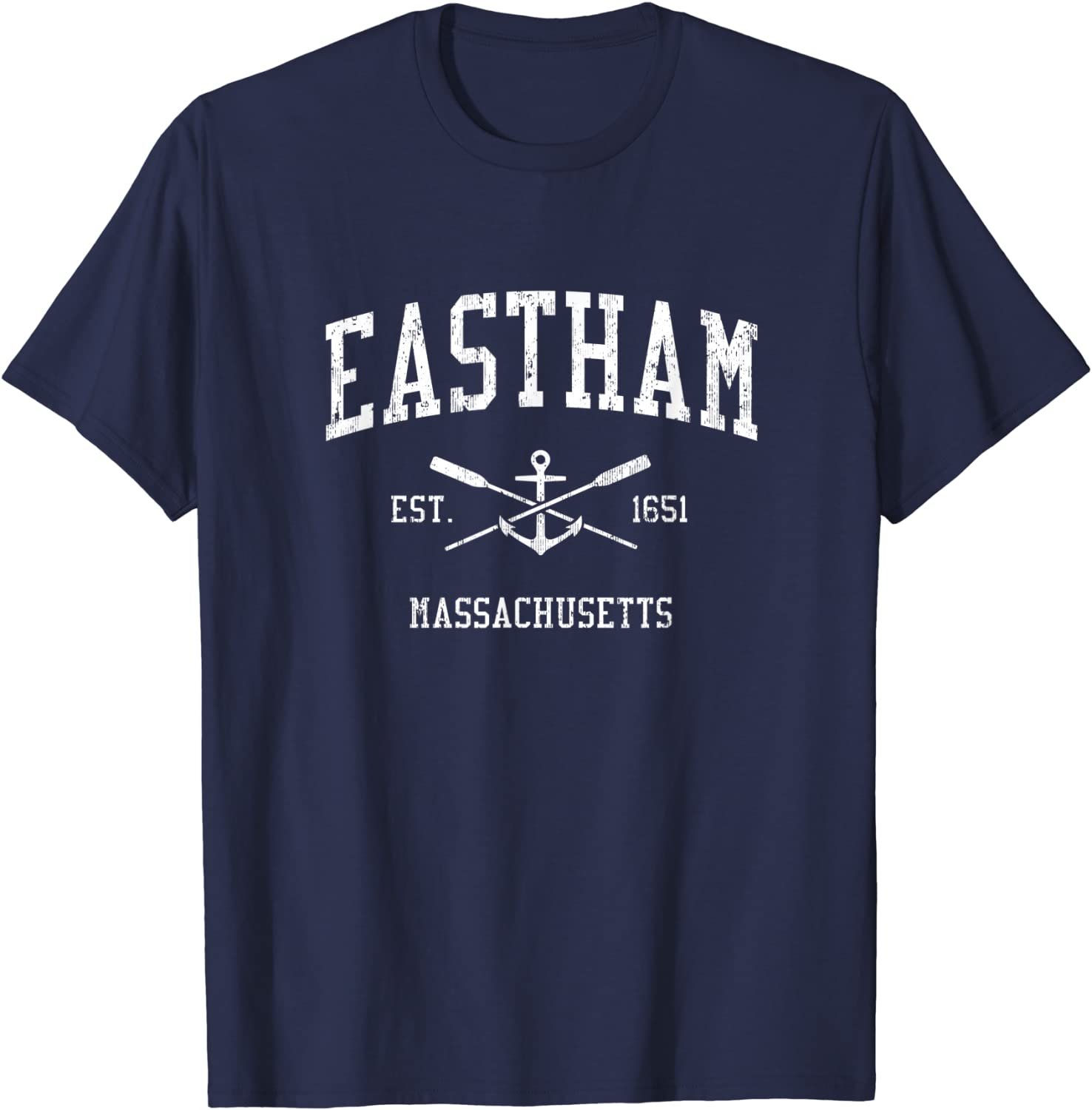 Eastham MA Vintage Crossed Oars Boat Anchor Sports T-Shirt