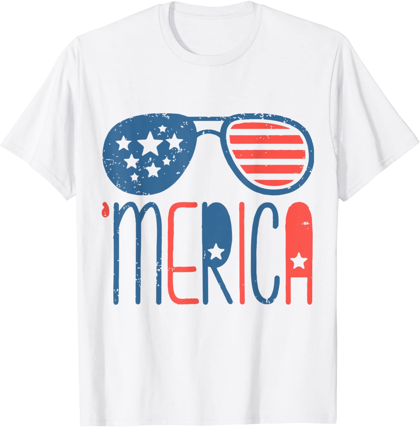 Merica American Flag Aviators Toddler TShirt 4th July WHITE T-Shirt