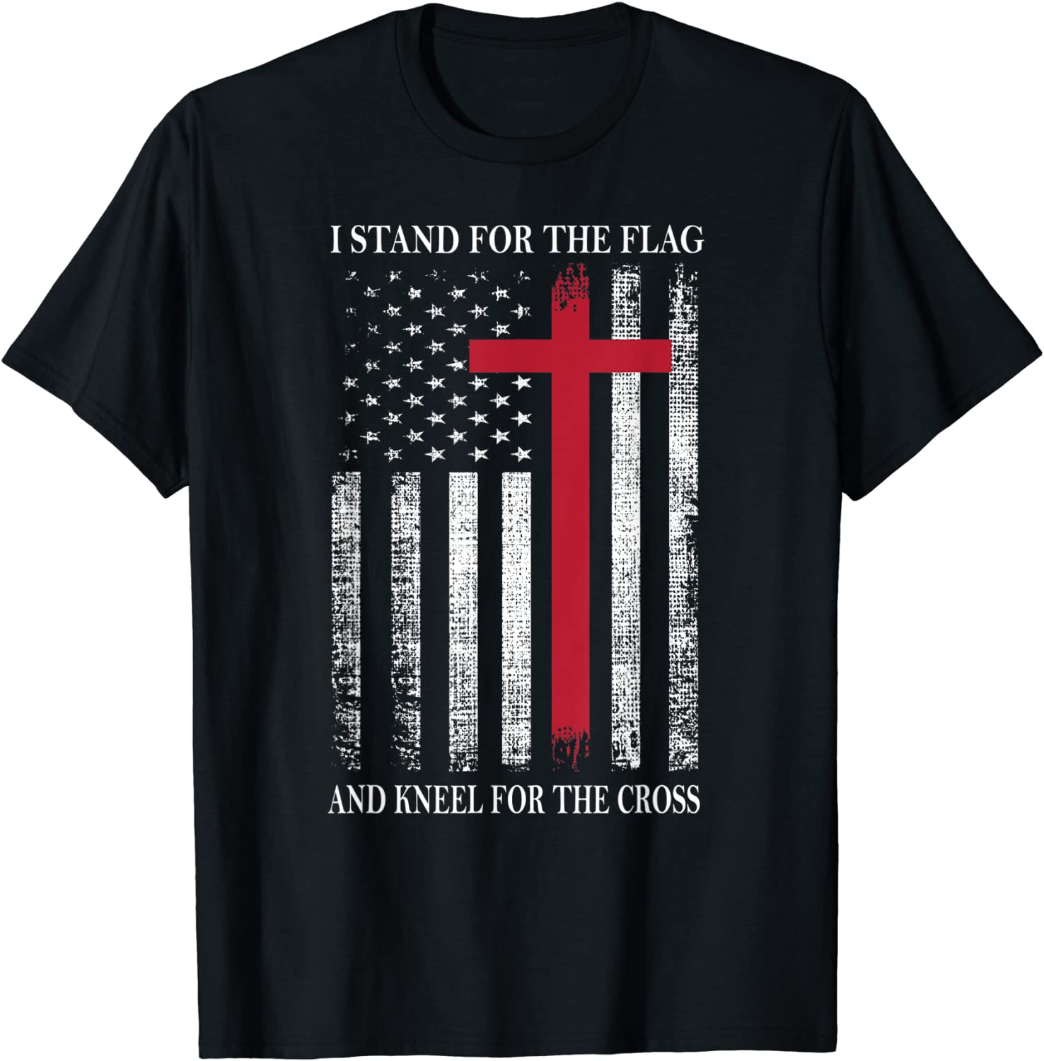 I Stand for the Flag and Kneel for the Cross Shirt USA Flag T-Shirt