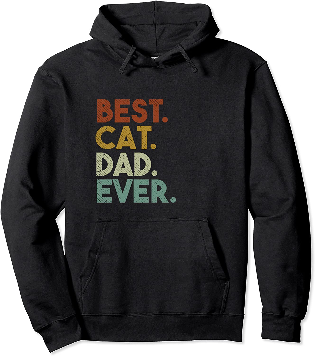 Best Cat Dad Ever Retro Gift Pullover Hoodie