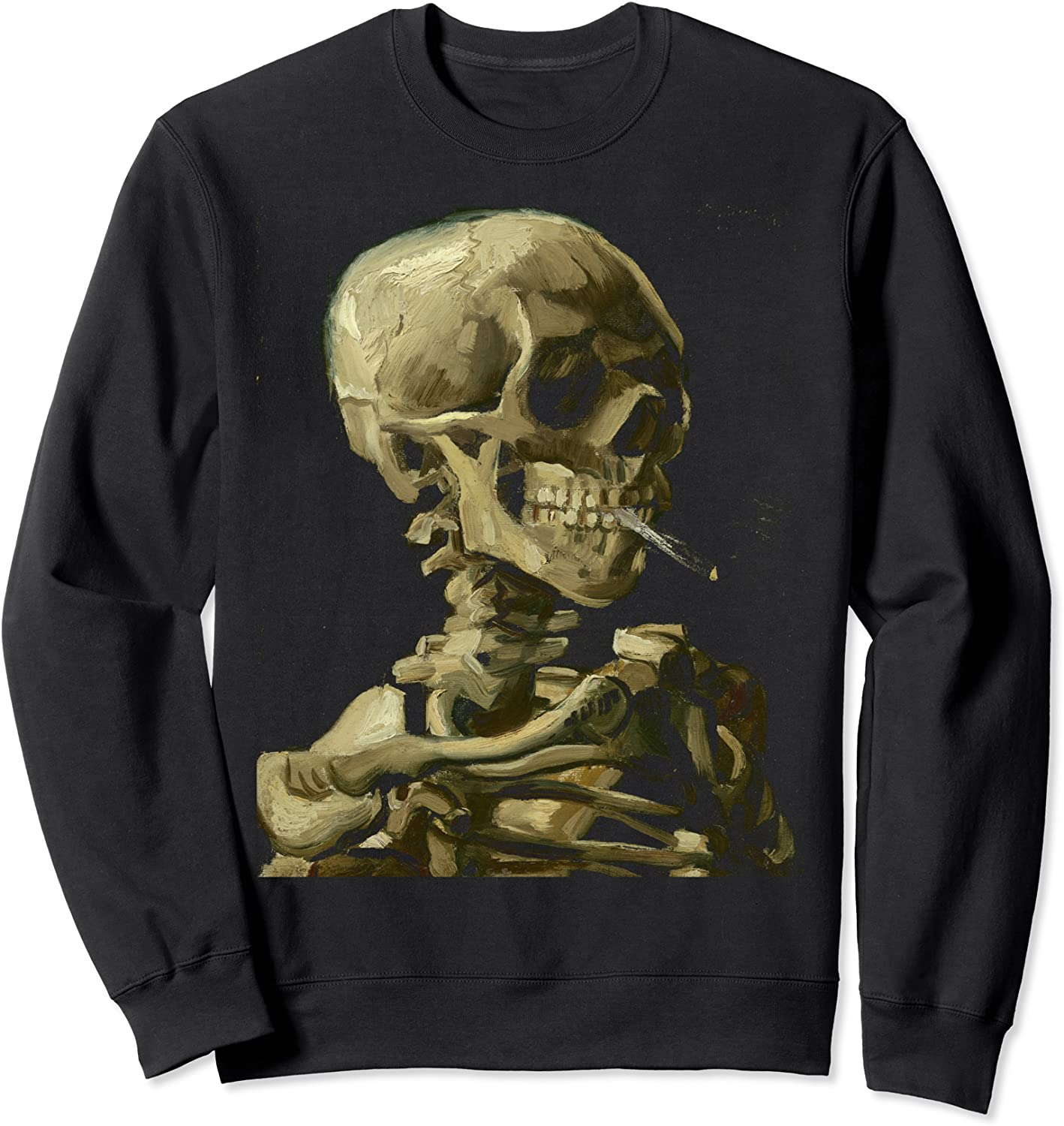 Vincent Van Gogh Skull With Cigarette Skeleton anti-smoking Sweatshirt